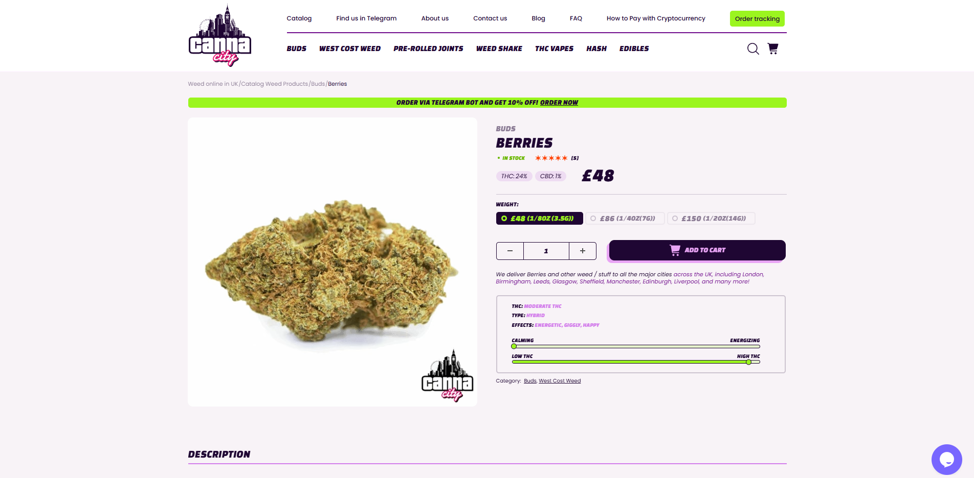 420 shop hybrid strain London 