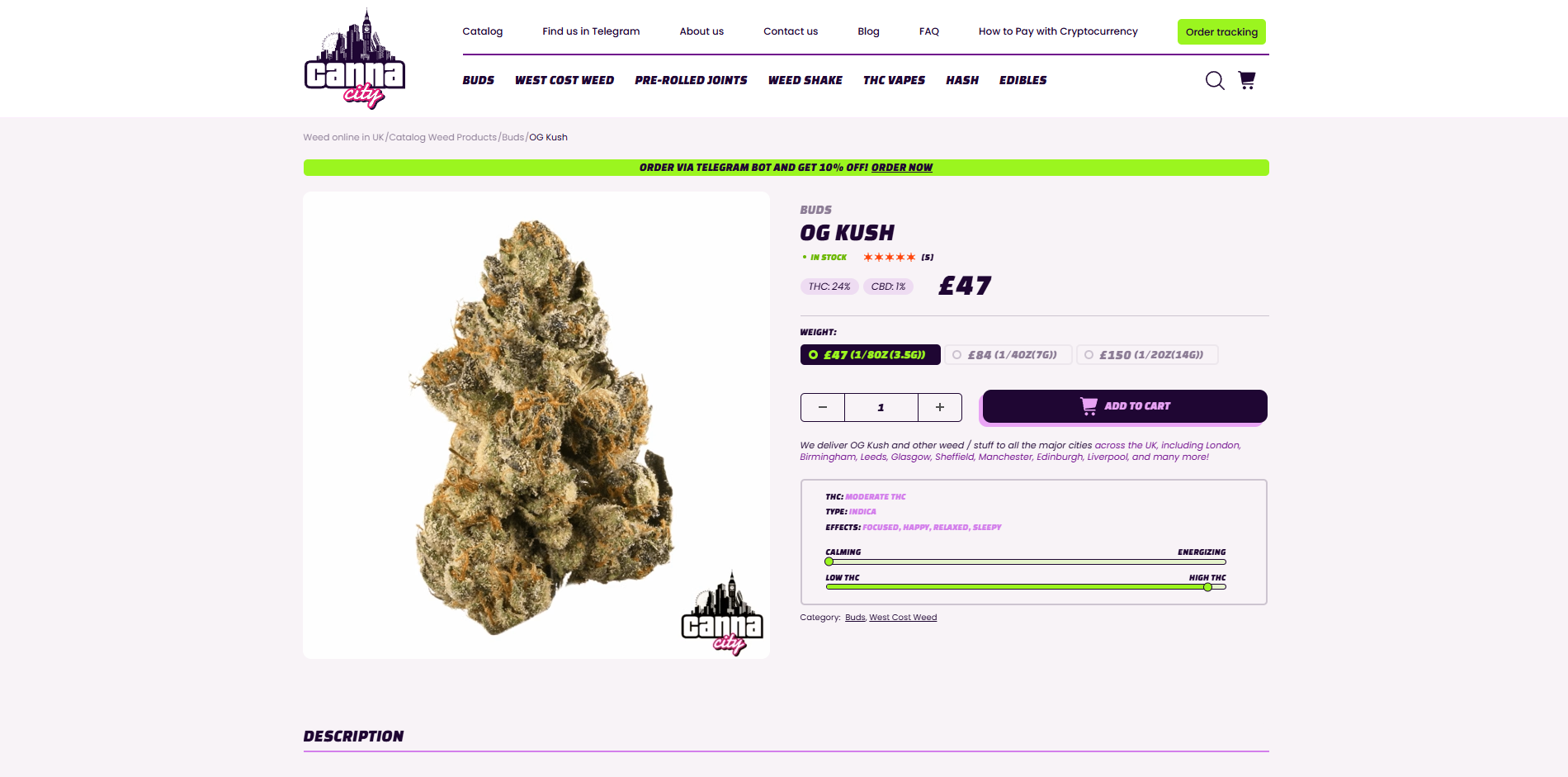 buy OG Kush uk weed shop Canna City