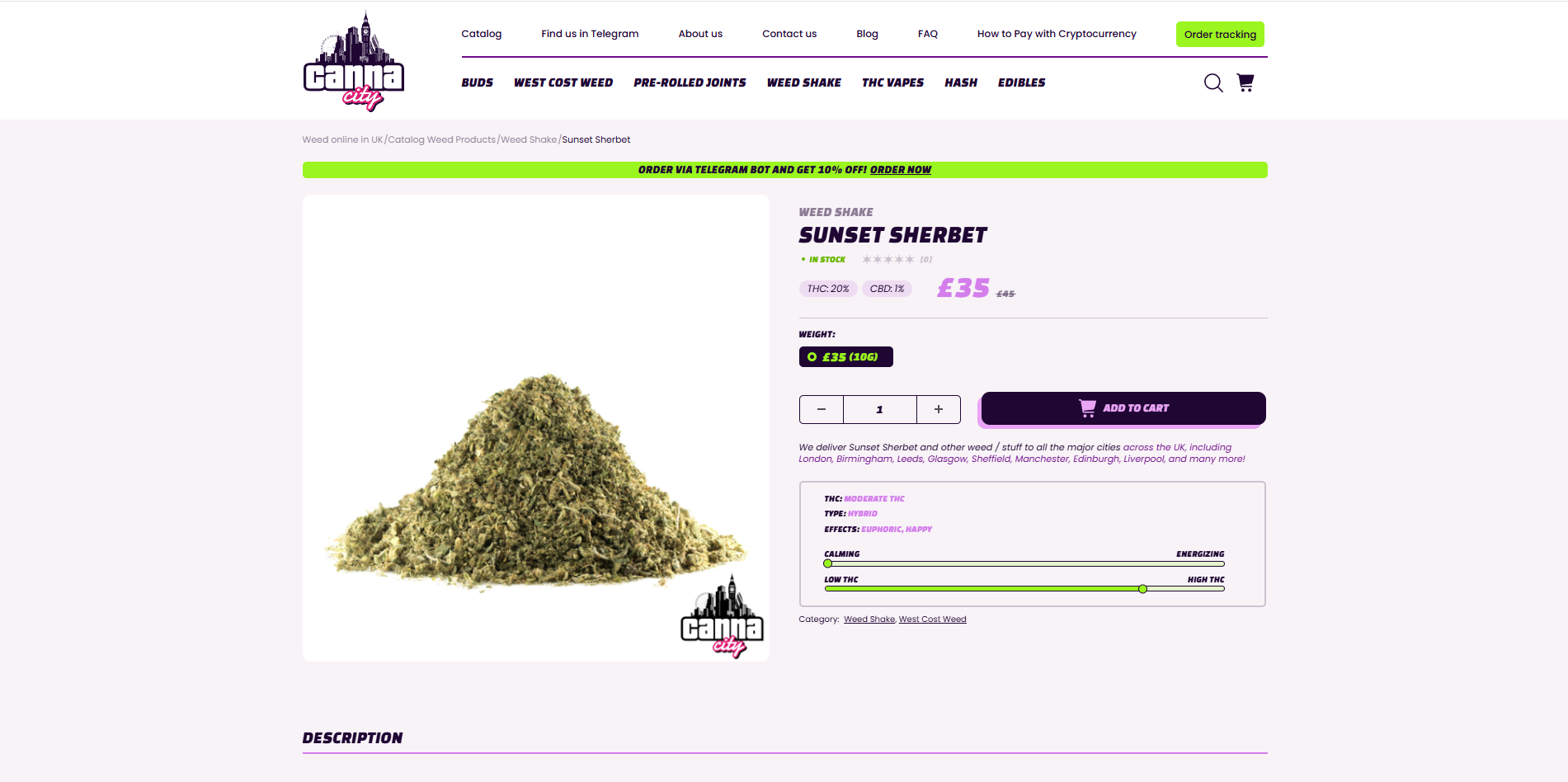 Buy Sunset Sherbet online in UK at Canna City