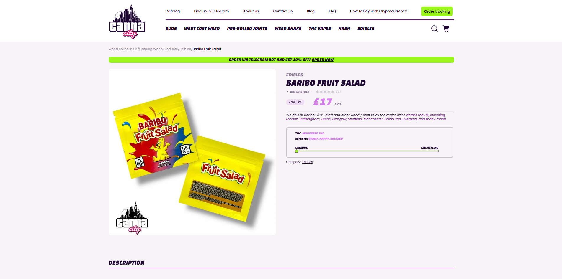 buy online cannabis-infused product London