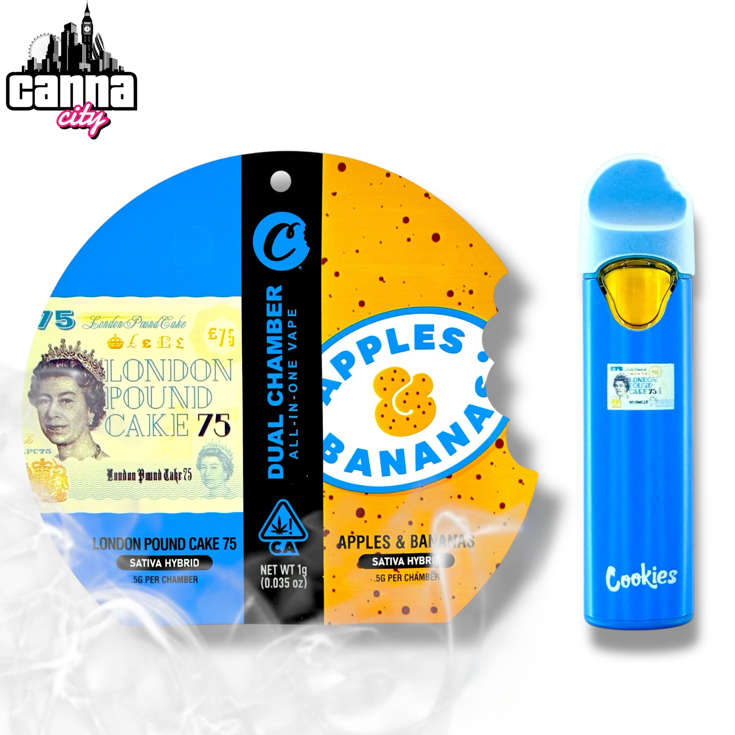 Buy THC Vapes Cookies "London Pound Cake x Apples-Bananas"